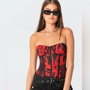 Brand new Edikted Aly Mesh Corset Top XS